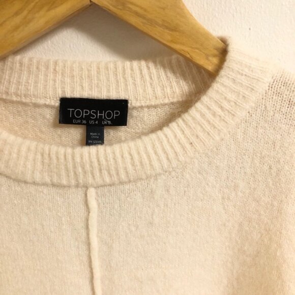 Topshop Cream Sweater Jumper With Side Zippers - Picture 3 of 8